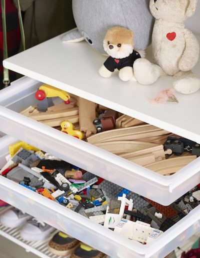 elfa plastic drawers for lego and toys