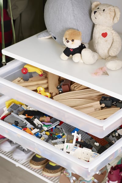 elfa plastic drawers for lego and toys