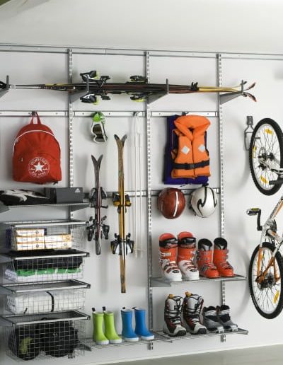 elfa garage storage sporting equipment